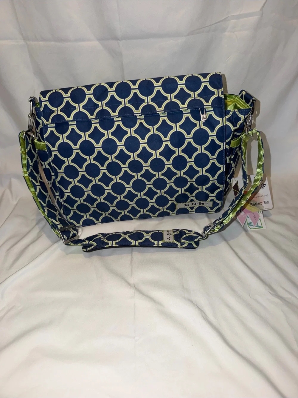 Ju Ju Be Better Be Messenger Diaper Bag Royal Envy HTF Retired Print NWT